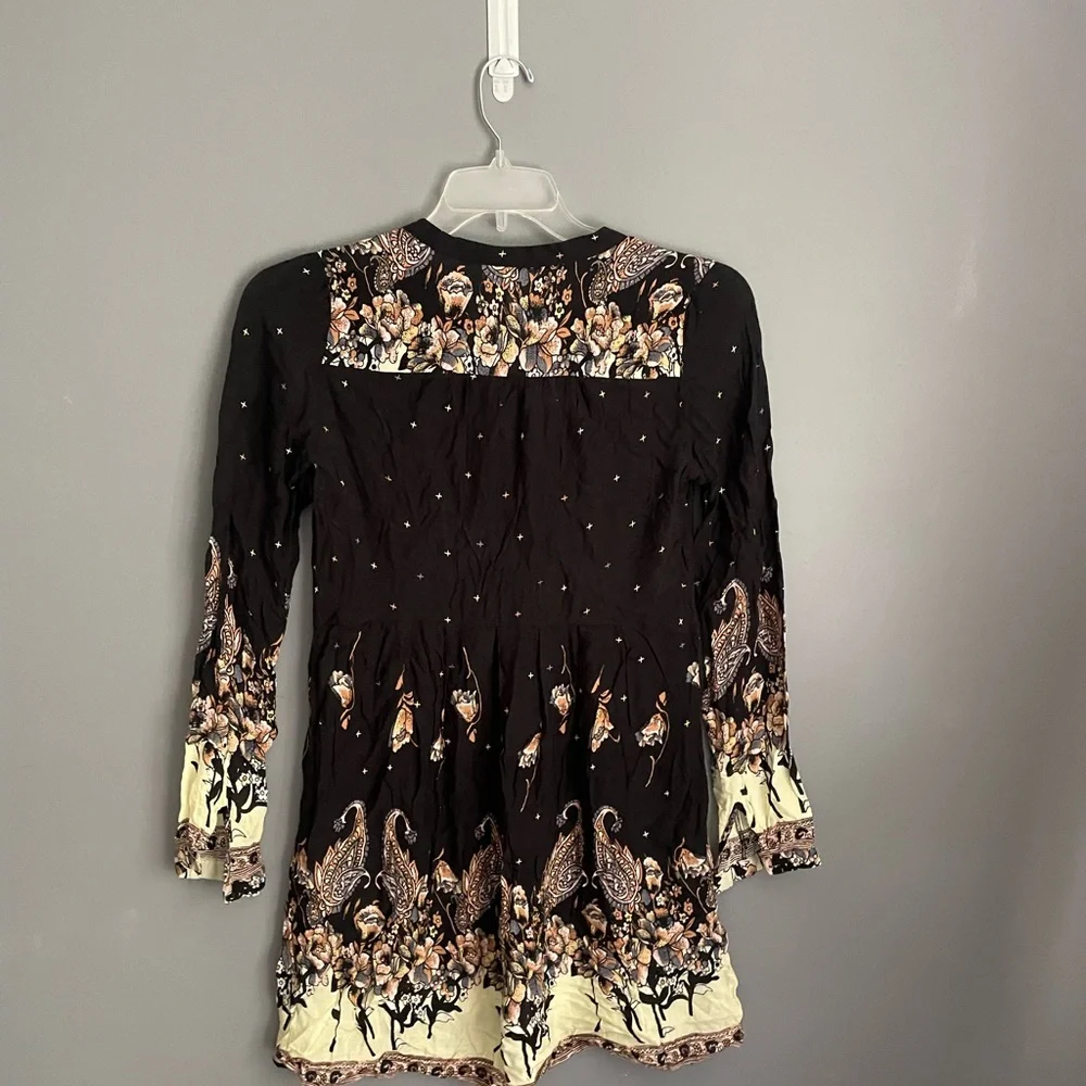 Free People Sierra Valley Printed Shirt Dress Womens Size Small - Picture 4 of 4